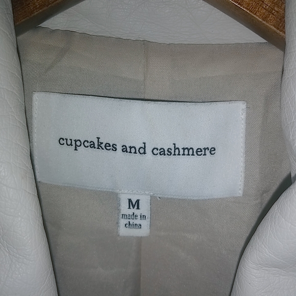 Cupcakes & Cashmere M Soft Leather Zip Front Jacket in Lightest Beige - Picture 13 of 13
